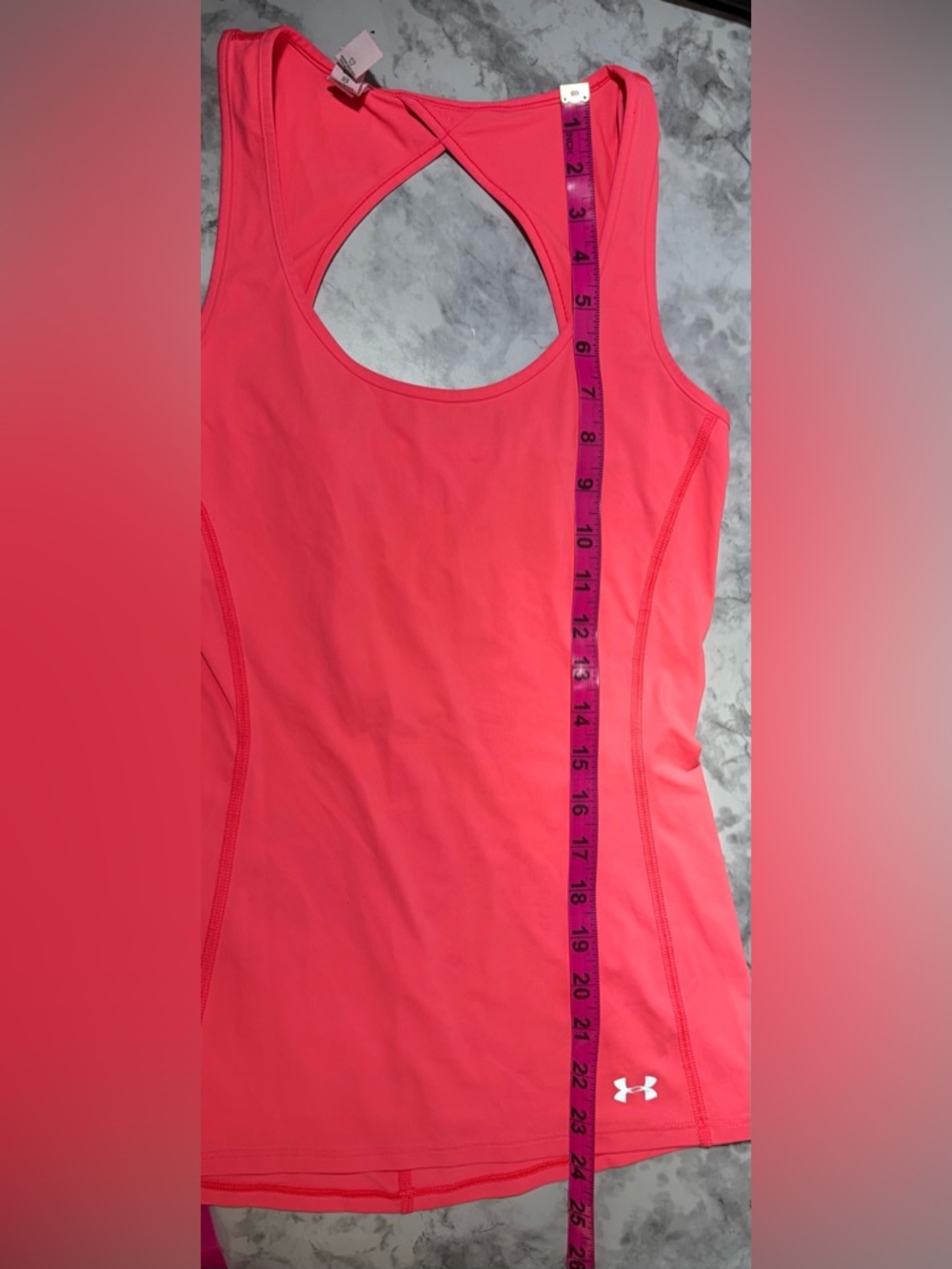 Under Armour Women's Racerback Heat Gear neon Pink Performance Tank Top sz XS - Picture 4 of 5